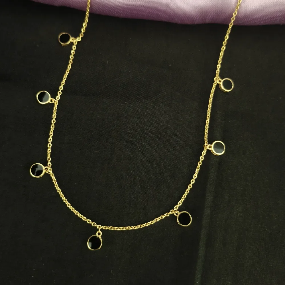 Black Charm Silver Necklace