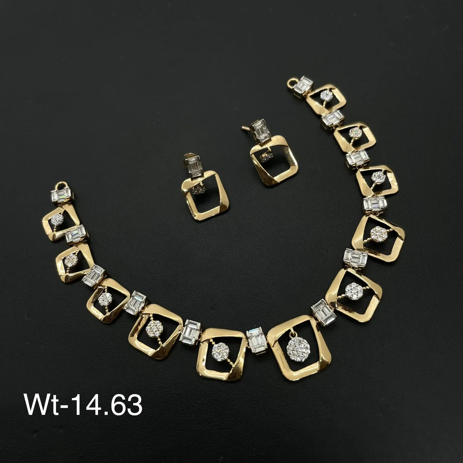 Trendy Rose Gold American Diamond Necklace