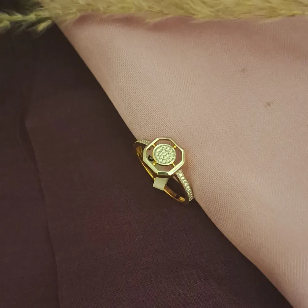 Elegant CZ Diamond Gold Ring