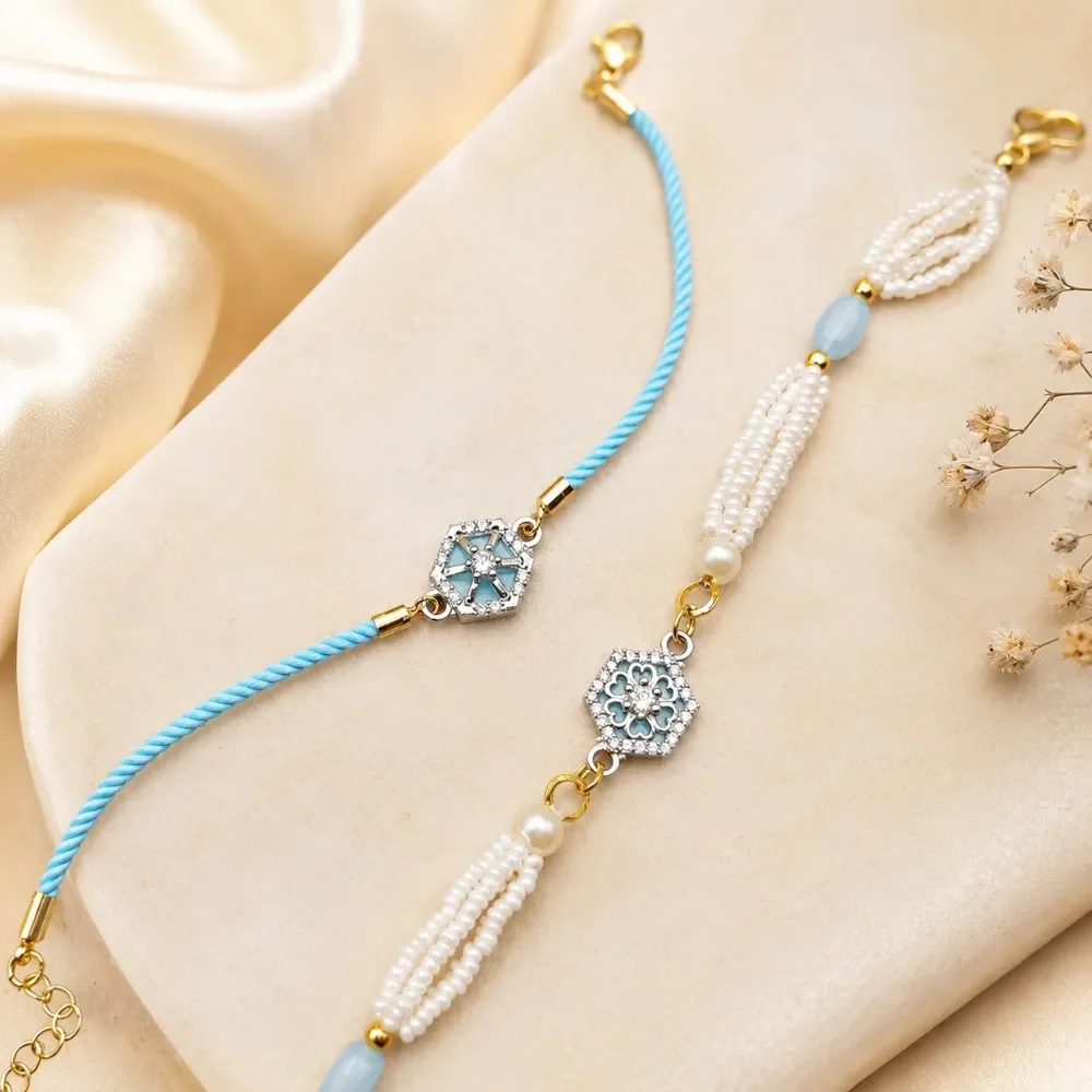 Elegant Bhai-Bhabhi 925 Silver Rakhi