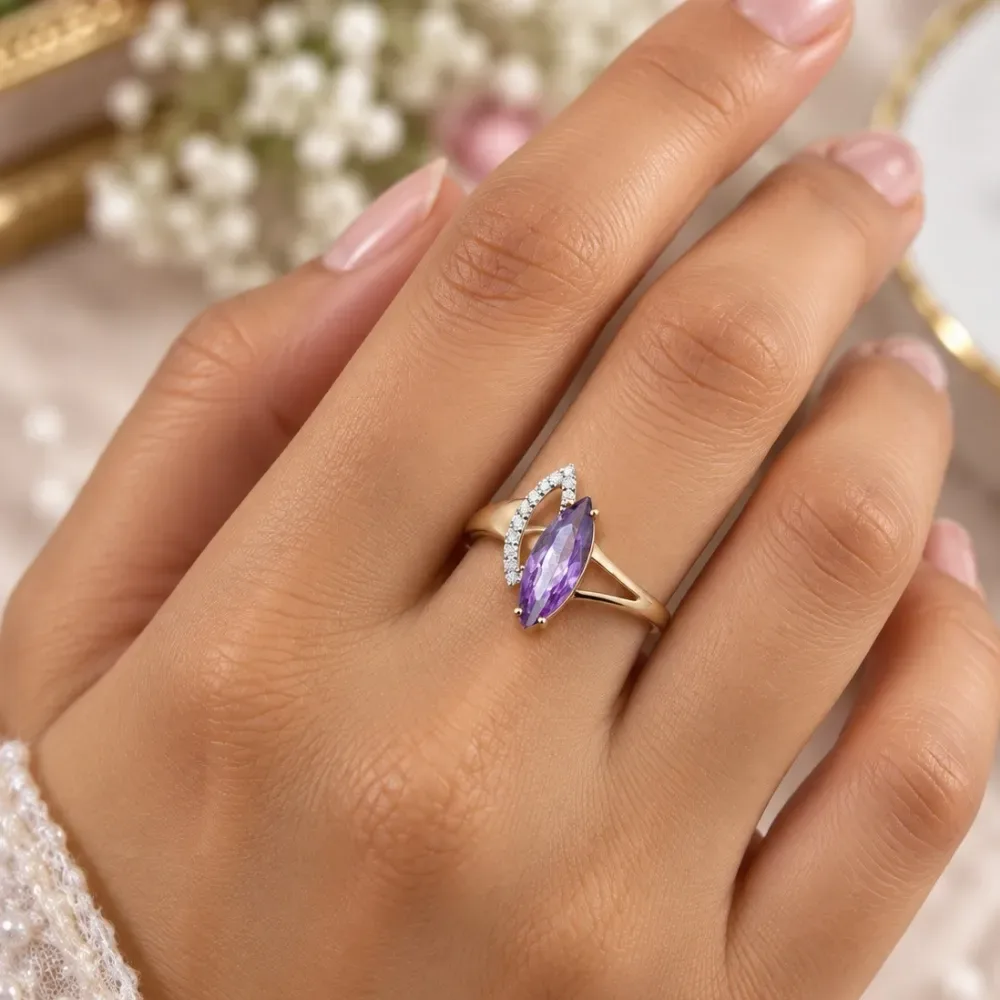 Violet Grace Rose Gold Ring