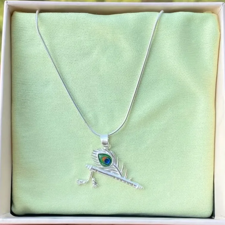 Silver Krishna Locket