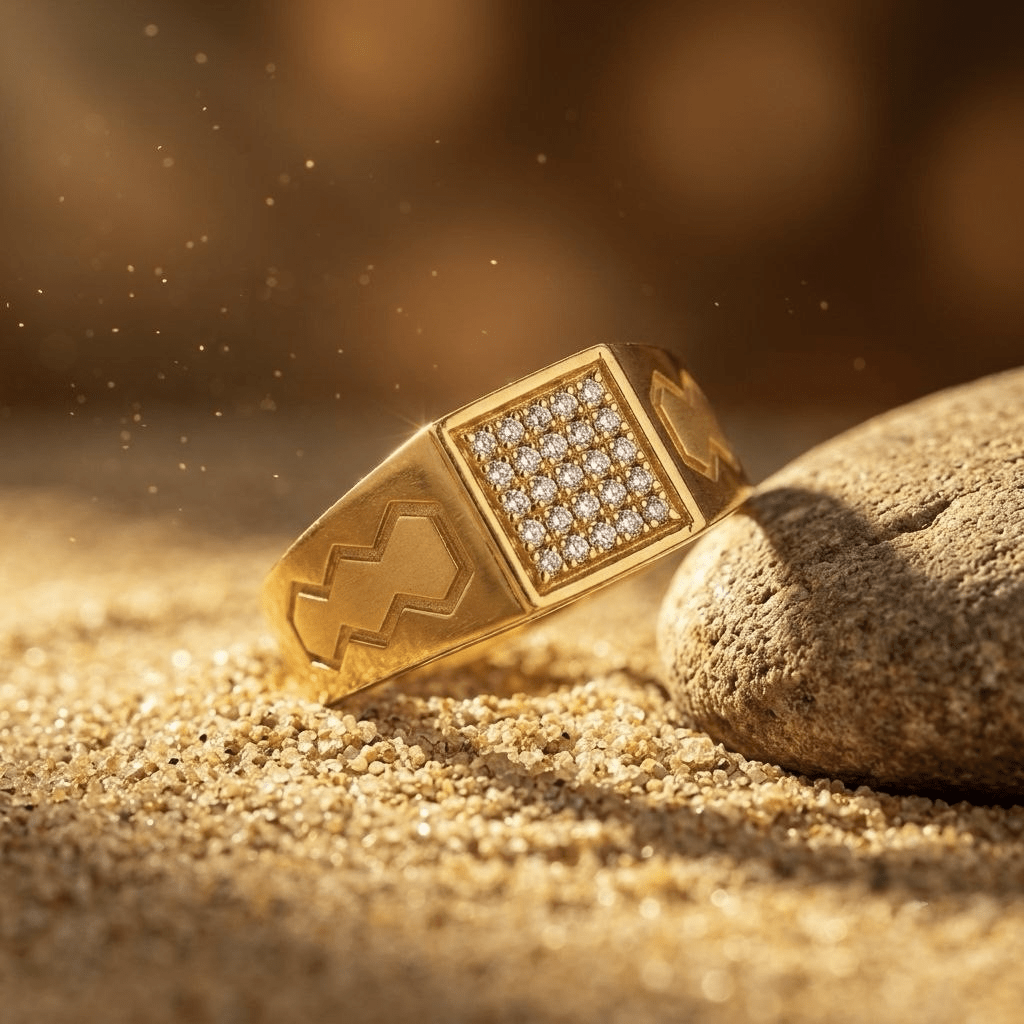 25 Square Stone Ring