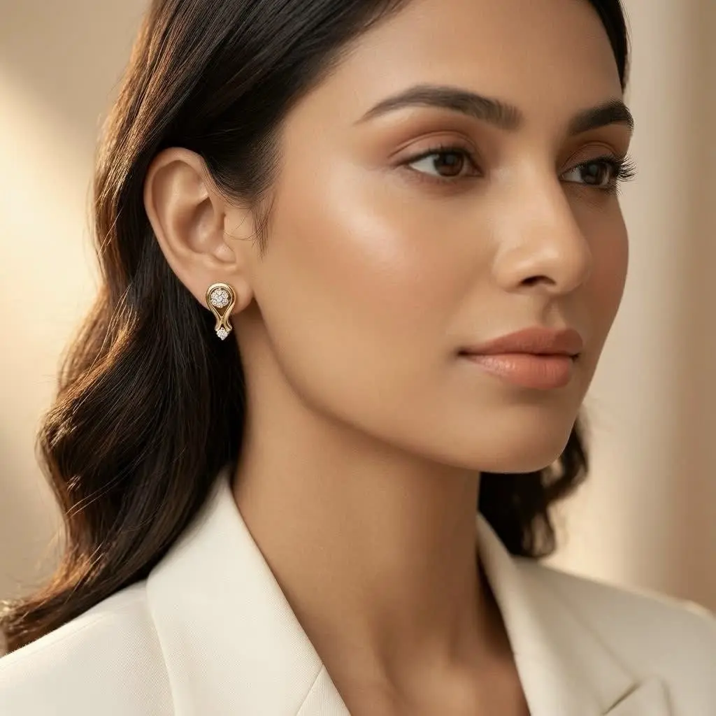 Fancy Seven Stone With Single Stone Dropped Earring
