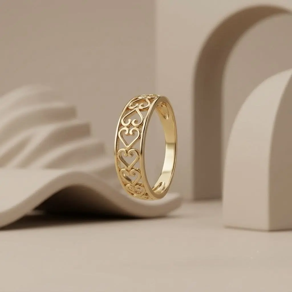 Heart Pattern Band Ring