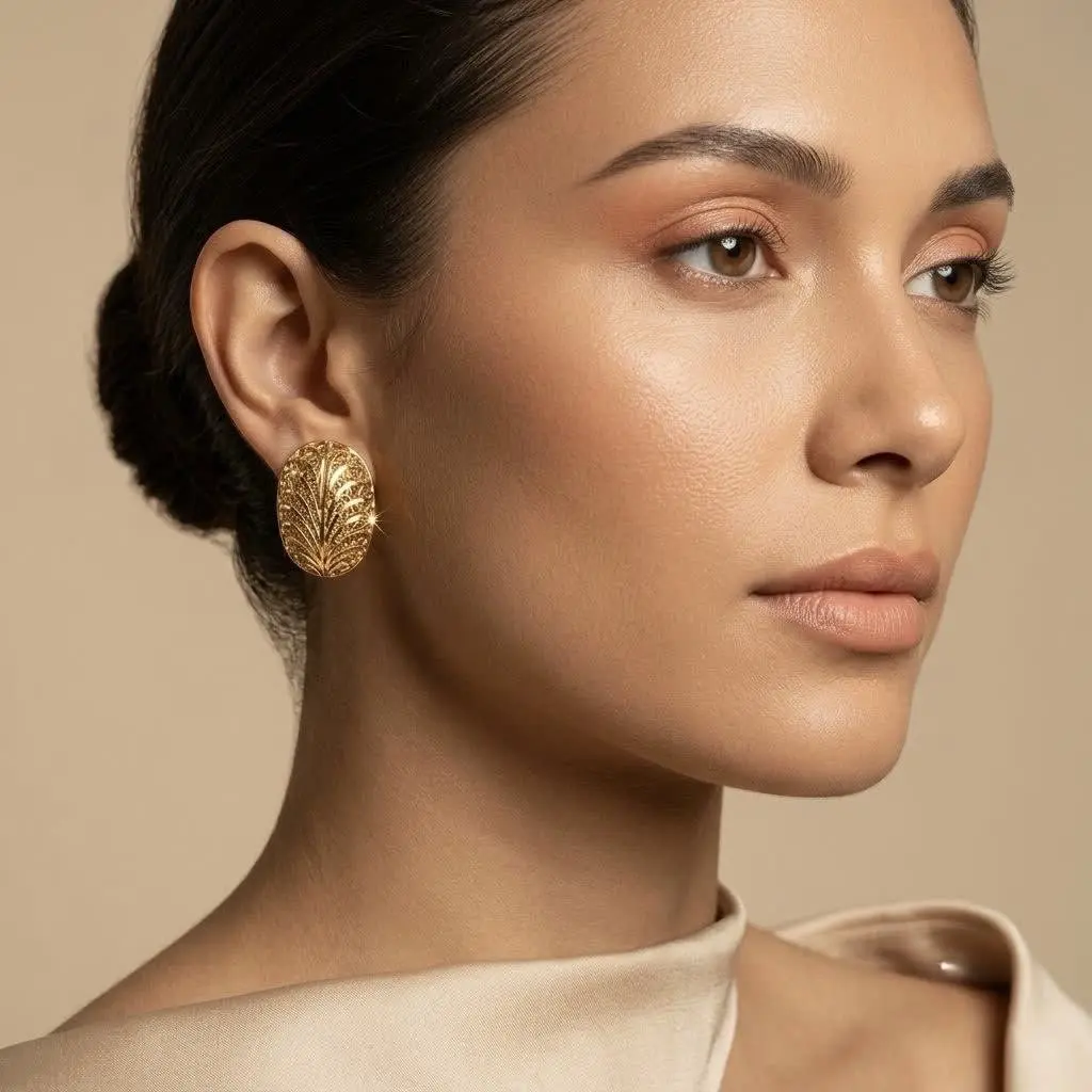 Large Leaf Inspired Stud