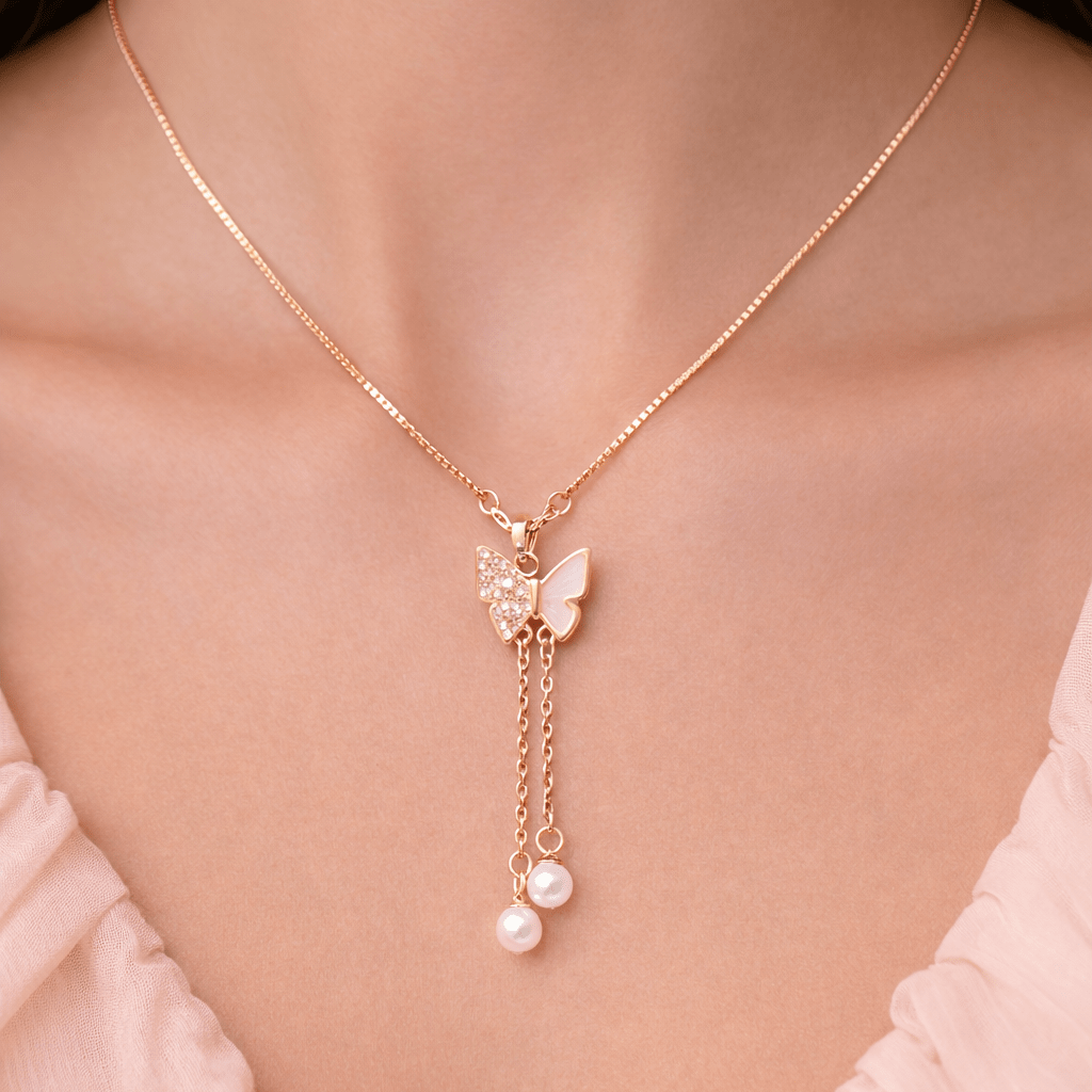 Butterfly Rose Gold Pendent