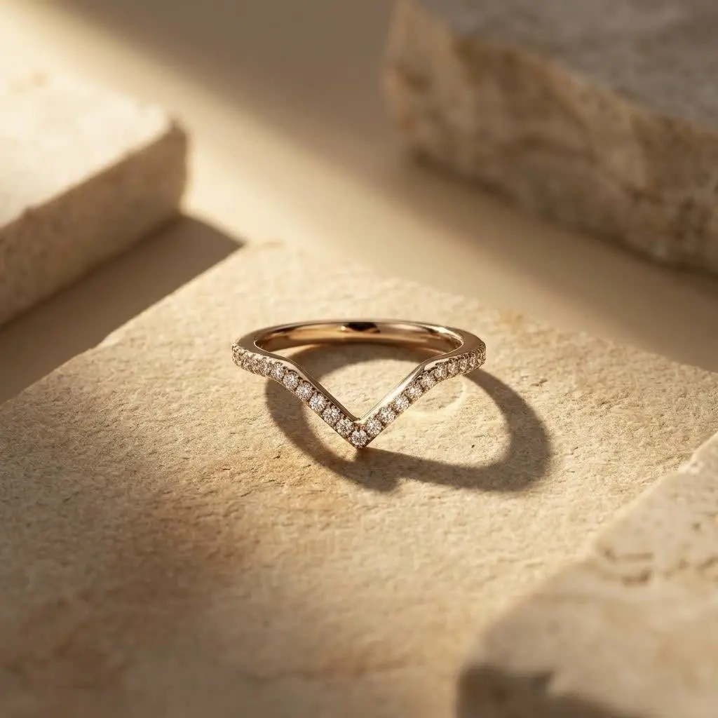 Minimal V Shaped Ring