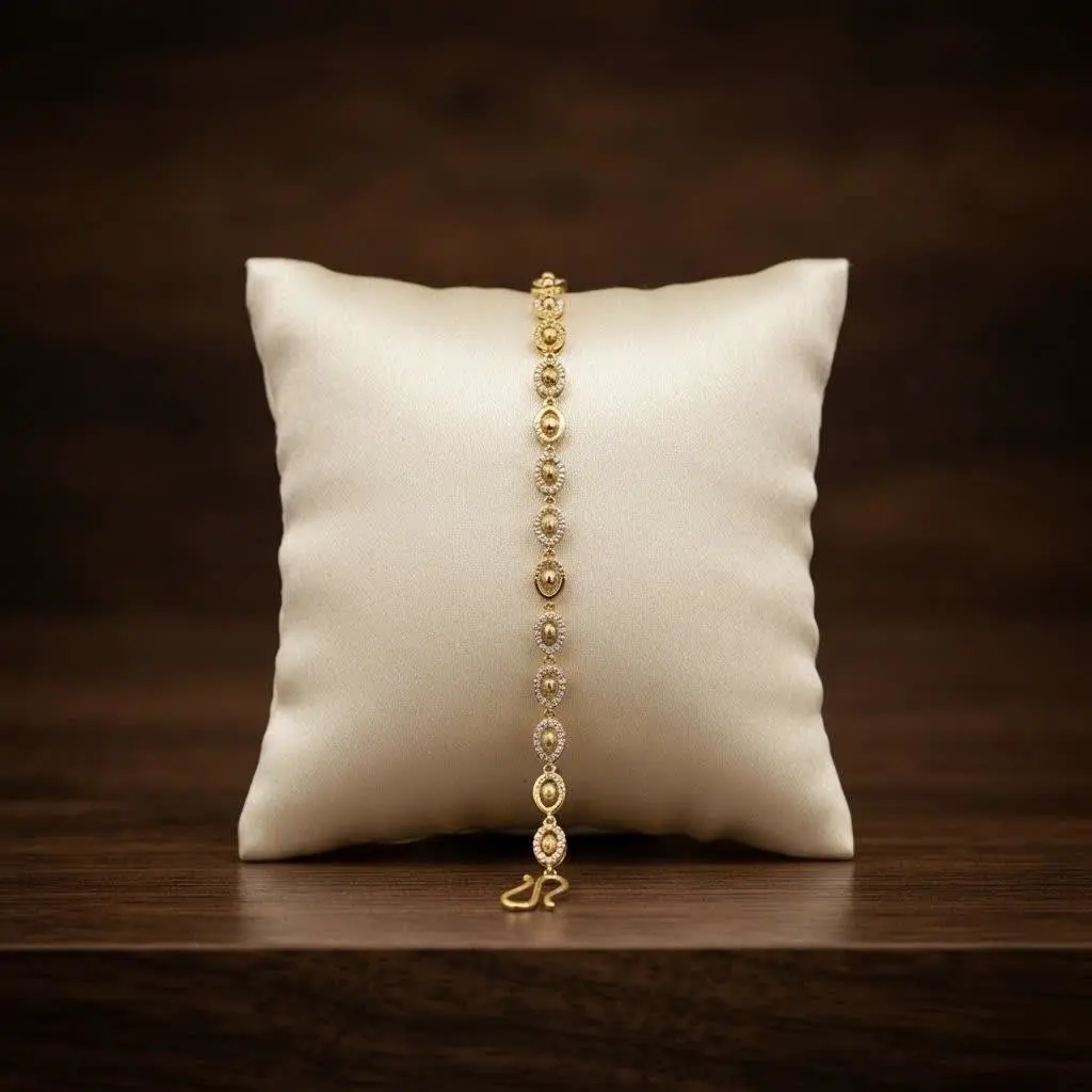 Alternate Round Cz Stone Bracelet