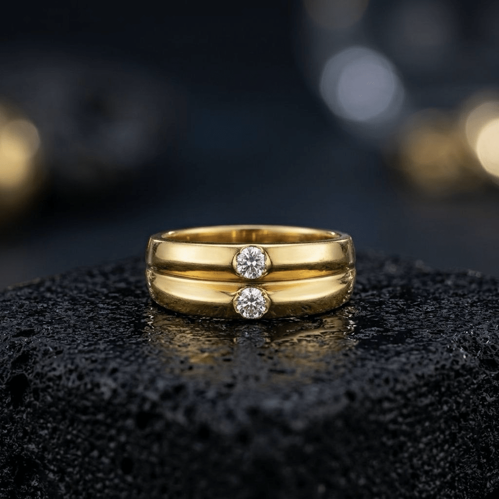 2 Layer Ring with Stone