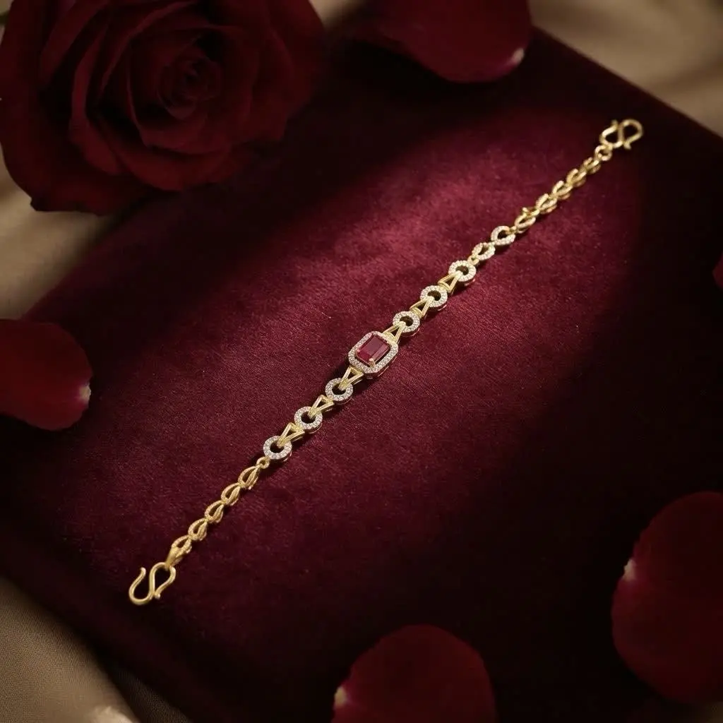 Cubic Red Stone Bracelet