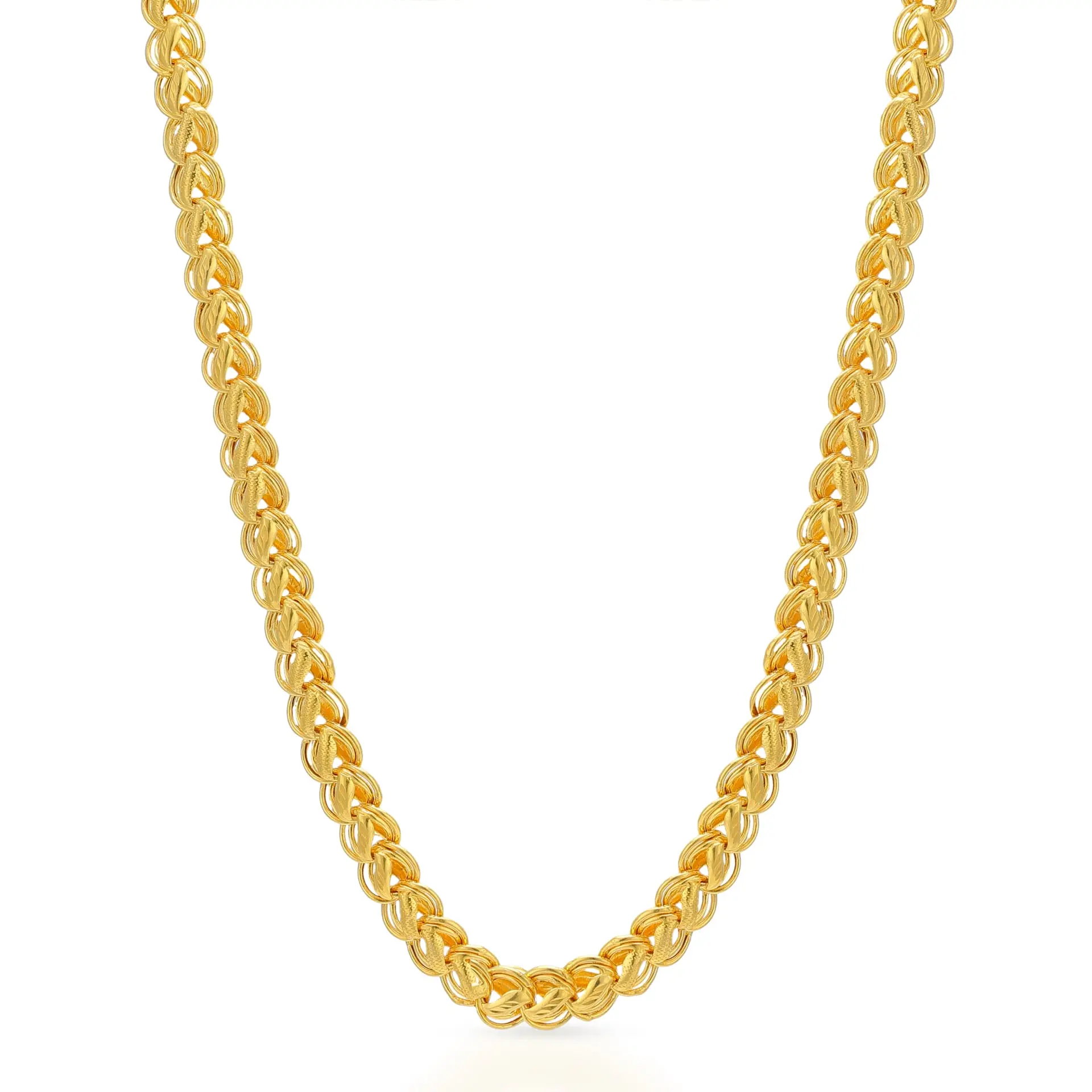 Elegant Leaf Pattern Gold Chain
