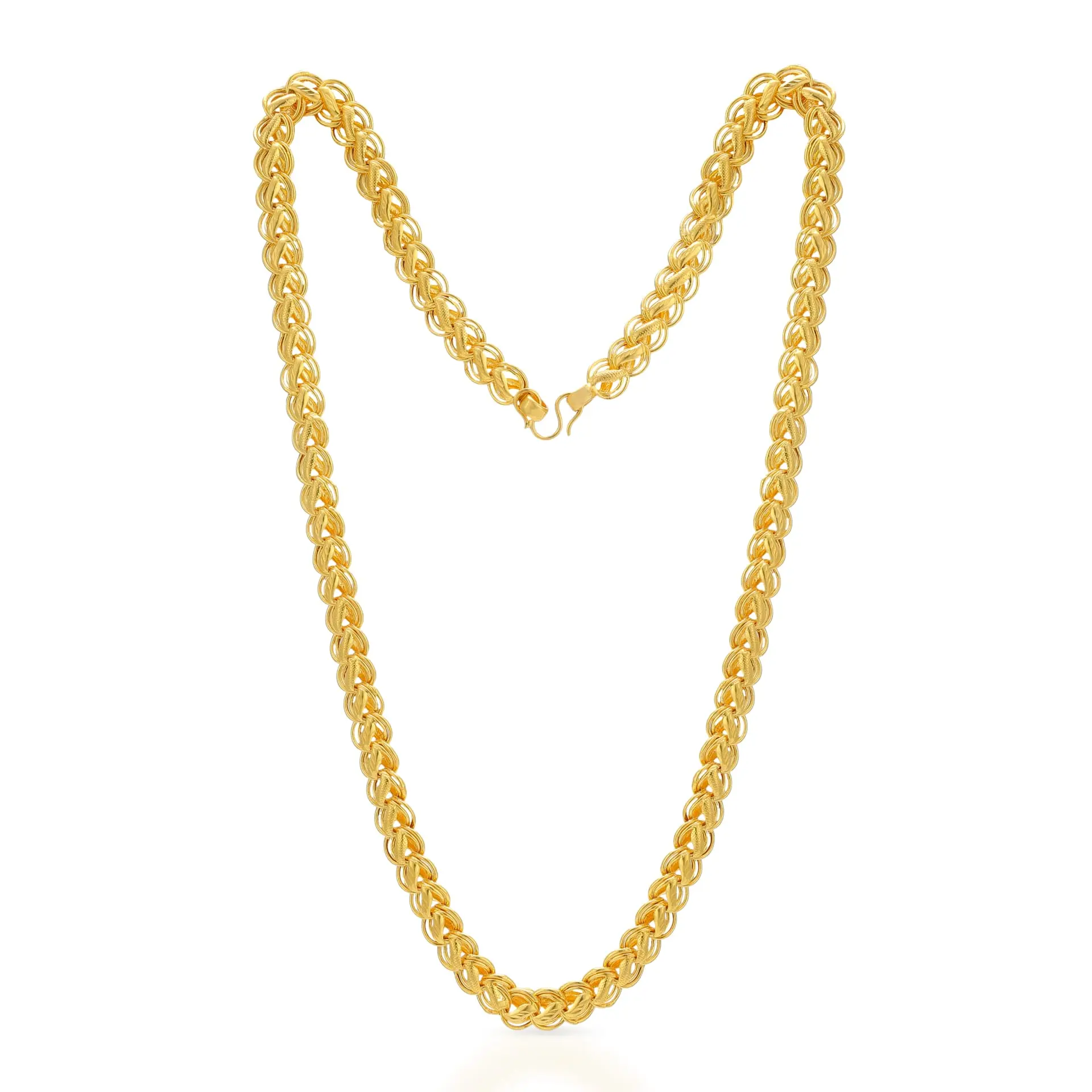 Elegant Leaf Pattern Gold Chain